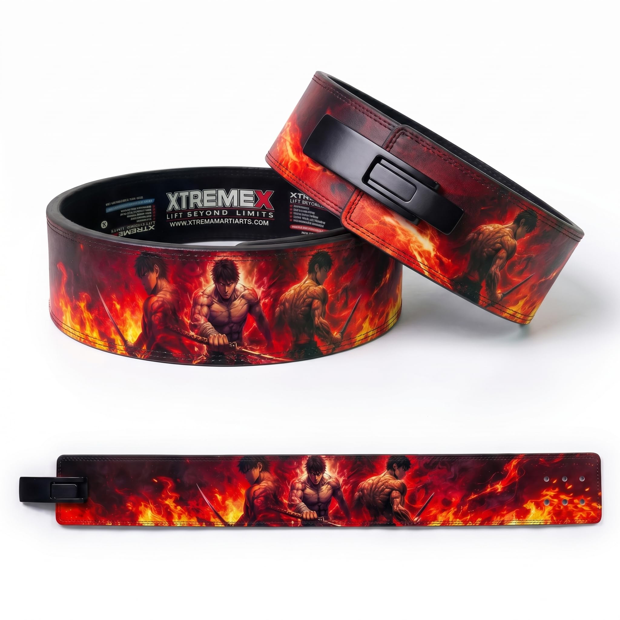 XTREMEX 13mm Inferno Blade Weightlifting Lever Belt (Red, L) | Deadlift & Gym Belt for lower back support, Squats, Powerlifting belts for Men and Women with heavy duty buckle-image-31