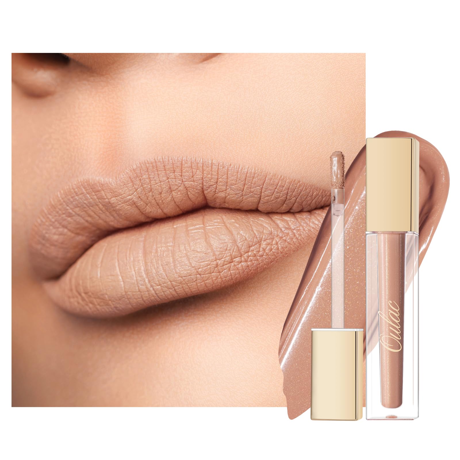 Oulac Matte Liquid Nude Lipstick for Women Beige Brown Long Lasting Lip Gloss, Waterproof
