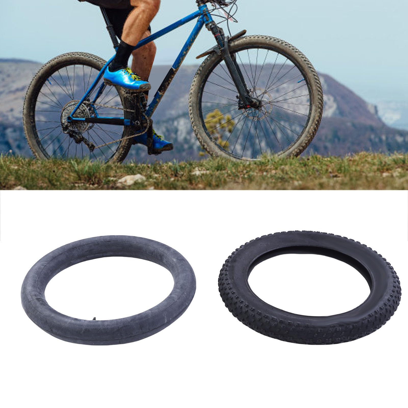 Neumático Ancho 20x4.0, Neumático de Goma Enrollable Multifuncional con Agarre y Manejo Mejorados para Bicicleta de Montaña Plegable