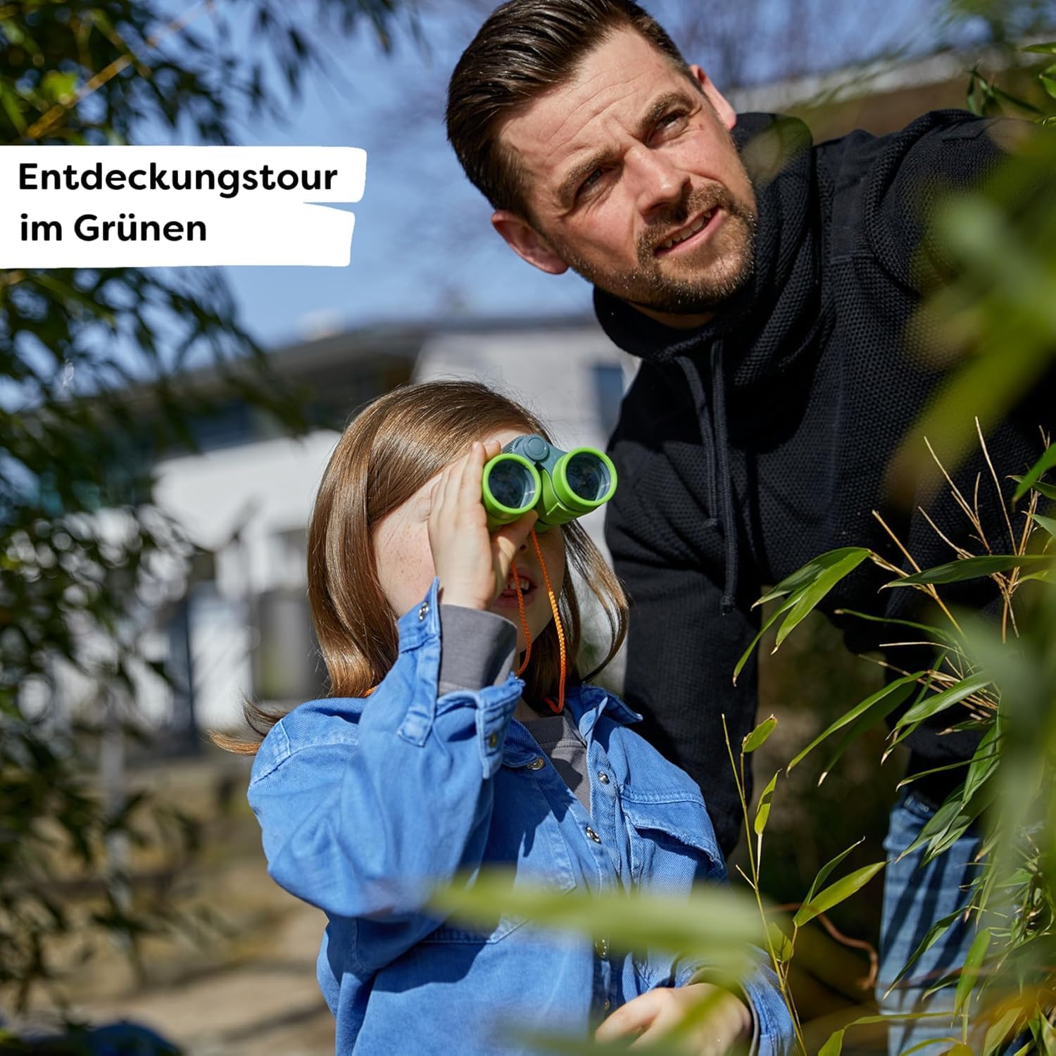 HABA Terra Kids Kinderfernglas Set – Robustes Outdoor Fernglas für Kinder, 4X Vergrößerung – Naturforscher Set inkl. Tasche & Wissenskarten – Geschenk für Kinder 4-8 Jahre