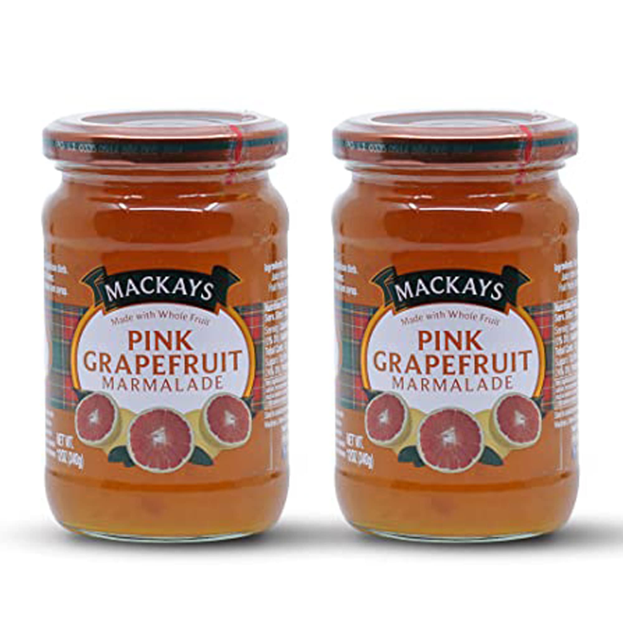 Mackays Pink Grapefruit Marmalade Jam for Bread | Made In Small Batches | Vegan | No Artificial Color And Flavor | Gluten Free | Natural Fruit Jam With Real Fruits - 340g (Pack of 2)