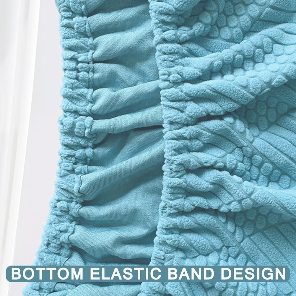 Purple,D35cm*H35cm, Ottoman Cover Round Stretch Foot Stool Cover with Elastic Bottom Knitted Elastic Fabric Ottoman Slipcover Soft Ottoman Stool Protector Cover Removable Washable