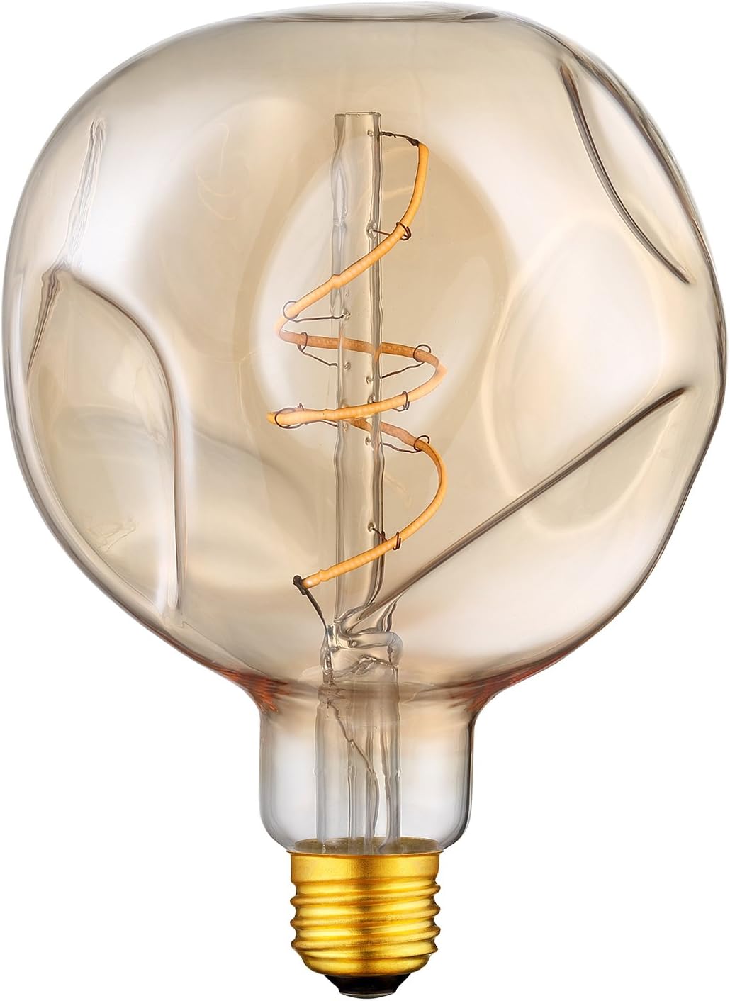 Large Vintage Edison LED Light Bulb Alien G125 (φ125mm) Dimmable Decorative Lamp Flexible LED Filament Bulb, E27 Screw Base, Warm White 2200K, 4W Equivalent 25W, 220V, Amber (1 Pack)