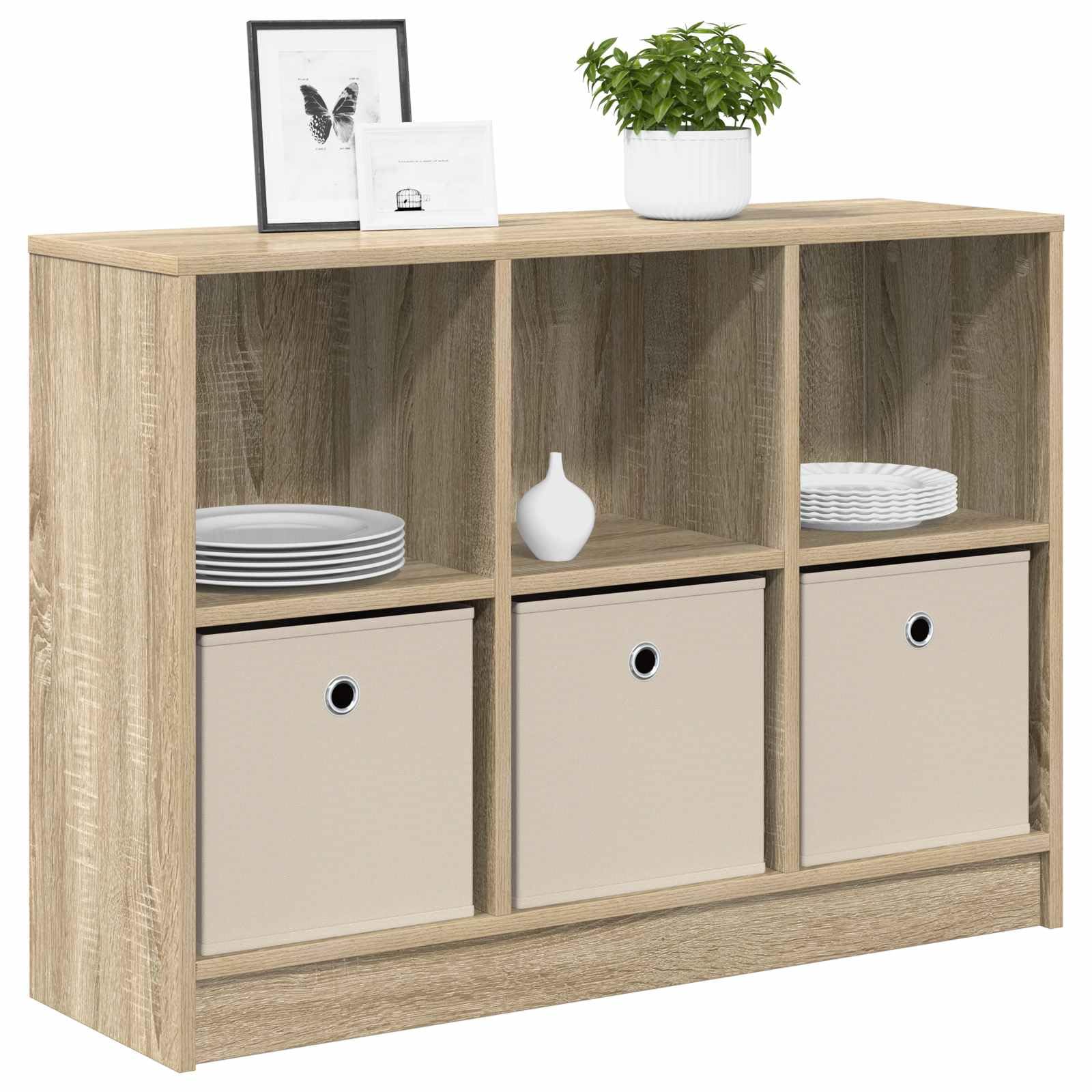 Credenza Sonoma dębowa 88,5 x 27,5 x 63,5 cm, 3 szuflady
