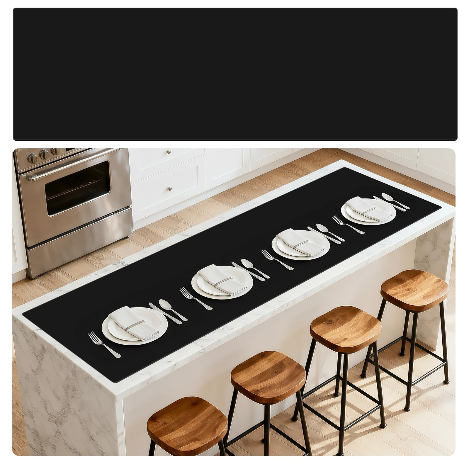 Silikonmatte Extra Groß, 200x60x0.13cm Silikonmatte Schwarz, Malunterlage für Kinder, Rutschfeste und Abwaschbar, Bastelunterlage Kinder, Silikon Unterlage für Malen, DIY Handwerk