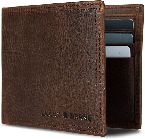 Miniatura 5 de Lucky Brand Men's Bifold Wallet ID Window Card Slots Genuine Leather Organization Durable Stylish