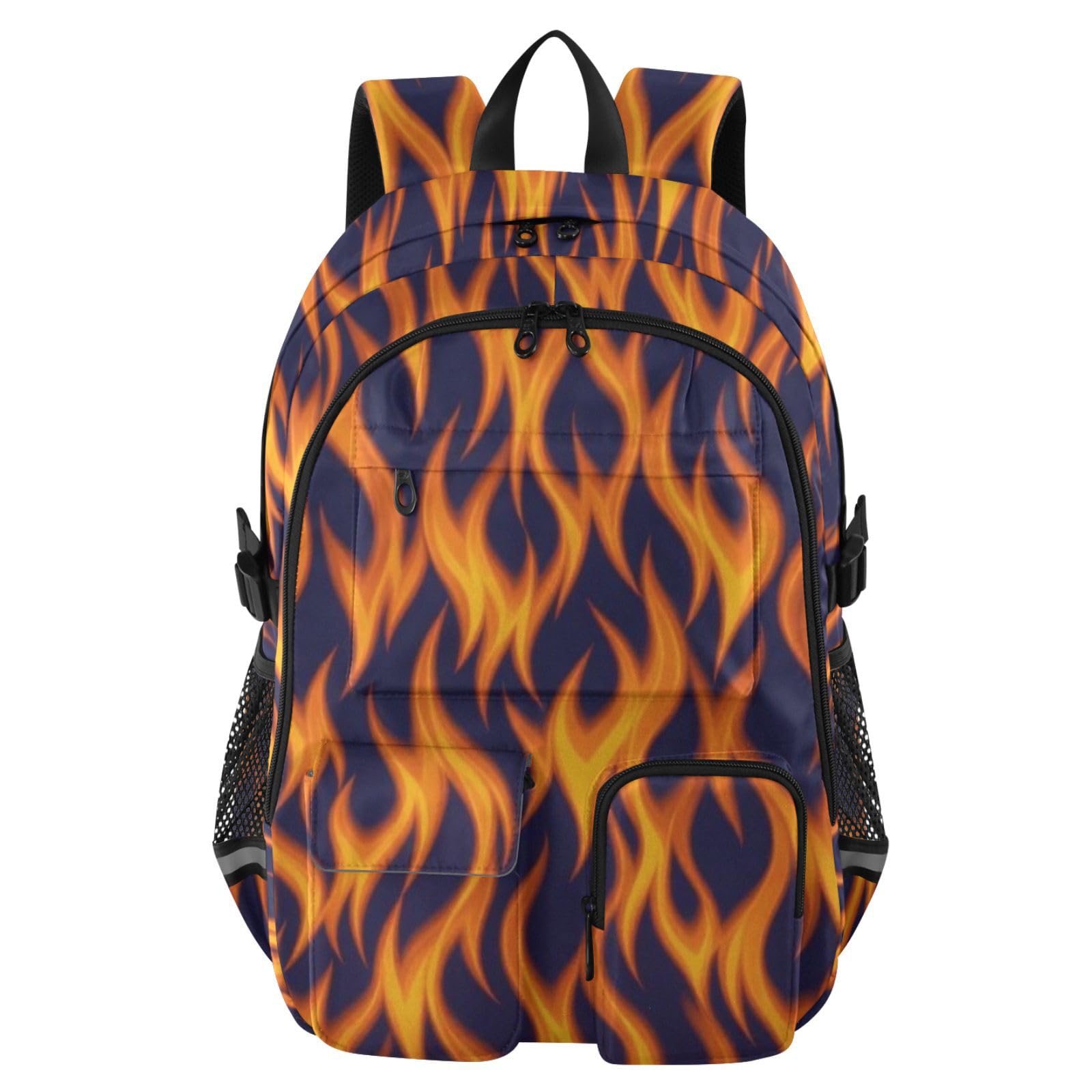 KLL Mochila para laptop para mujer, diseño abstracto de llama, color naranja