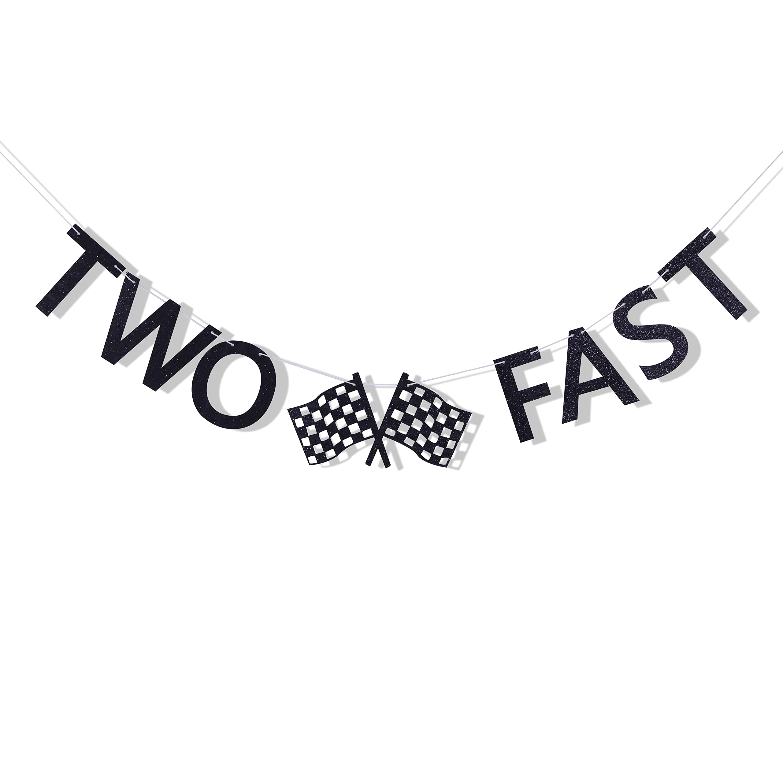 Two Fast Banner - Racing Second Party Decor, Race Car Birthday Banner, Photo Prop Decor