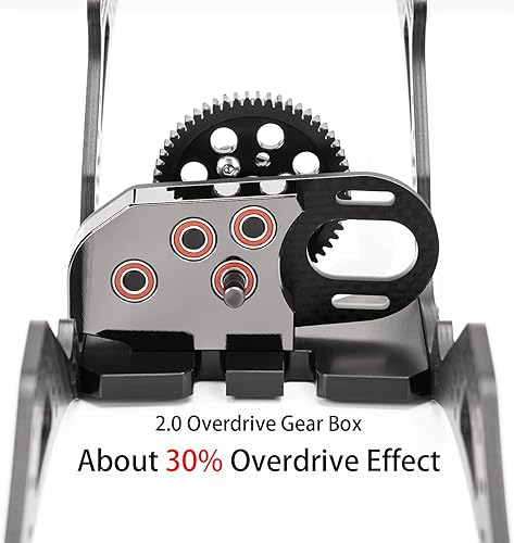 Miniatura 4 de 2. caja de cambios de sobremarcha de baja transmisión con cubierta de carbono galvanizada, 110 RC Crawler LCG caja de engranajes de carbono conjunto