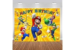 Super Mario Bros. Vinyl Photography Backdrop for Birthday Celebrations