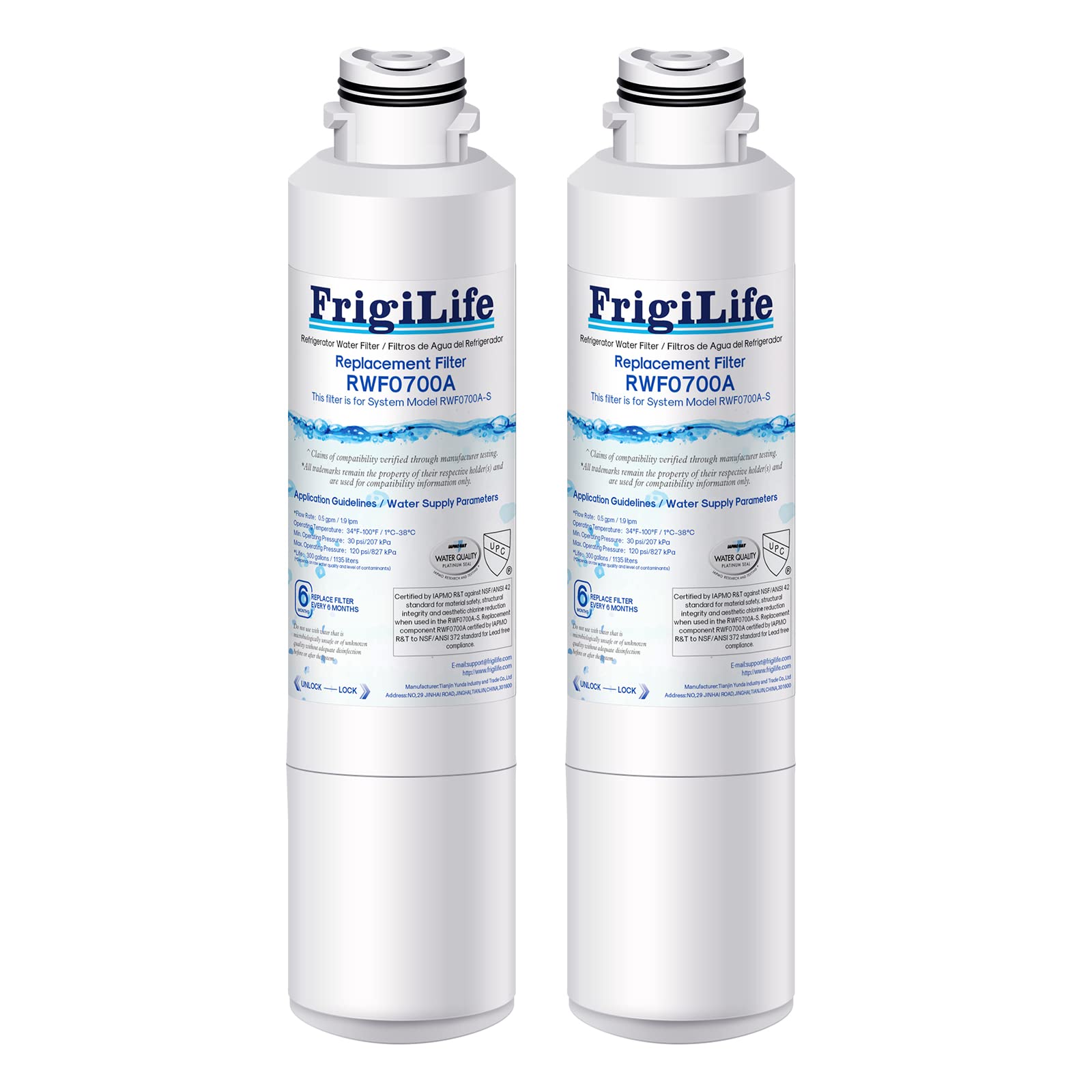 DA29-00020B Refrigerator Water Filter Replacement for Samsung DA29-00020A/B, DA29-00020B-1, RF28HMEDBSR, RF263BEAESR, HDX FMS-2, HAF-CIN/EXP, RF4287HARS, DA97-08006A 469101 RWF0700A, 2PACK