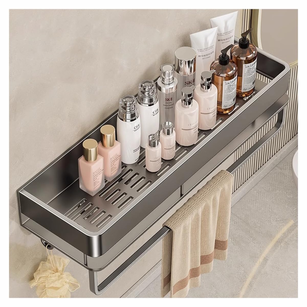 EVERZONE Shower Caddy Organizer 15 75 Rustproof Shelves No Drilling Bathroom Storage for Shampoo Soap and Bath Accessories