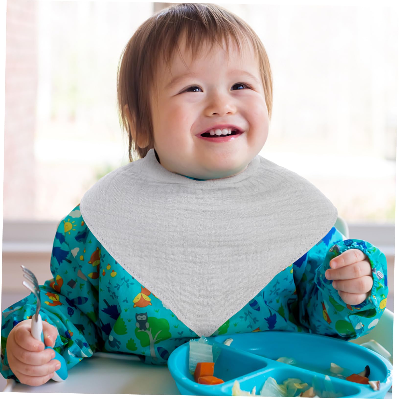 Abaodam 15piezas Baberos Para Bebés Toallas Absorbentes Diseño De Botón Perfectos Para Recién Nacidos Casa