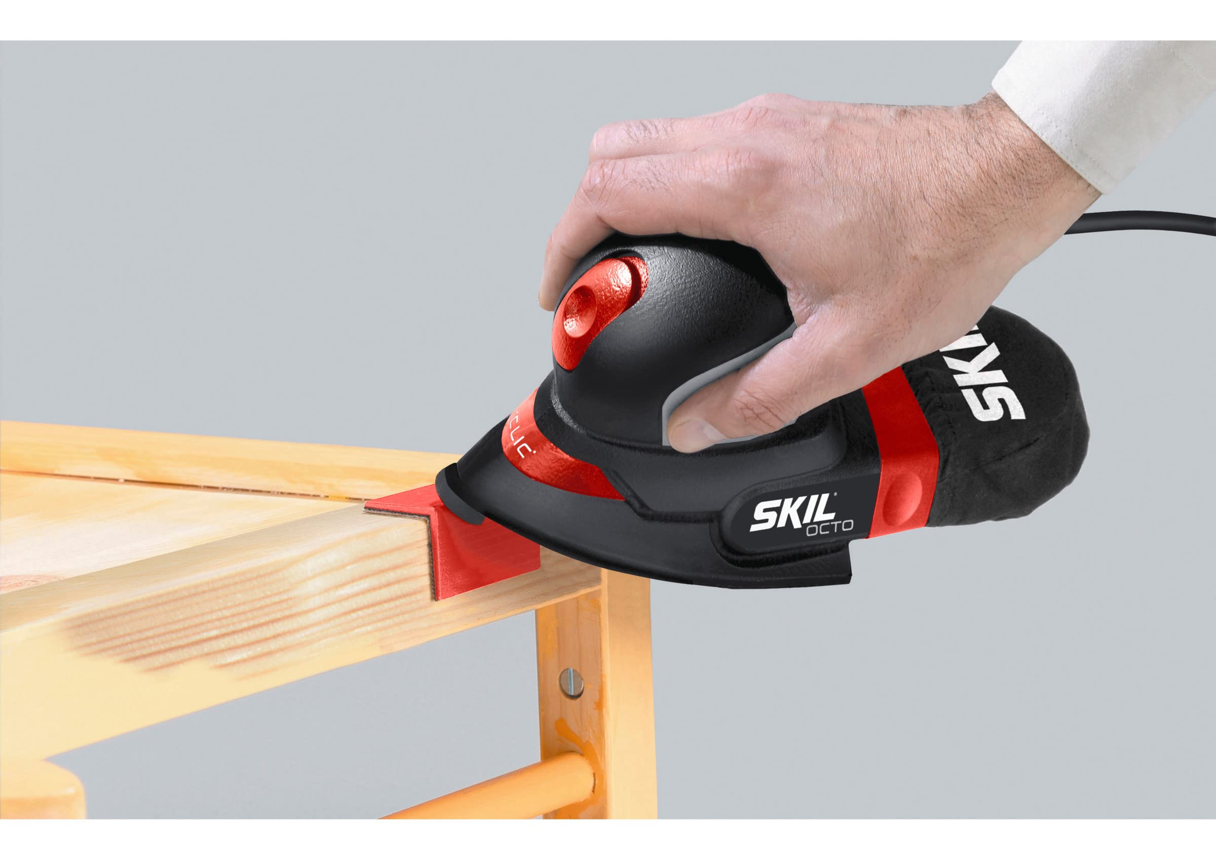 Skil 7207AA Octo Ponceuse Multifunction Compacte (100W, 100 x 150 mm, Sac à Poussière, 3 Feuilles abrasives abrasive)