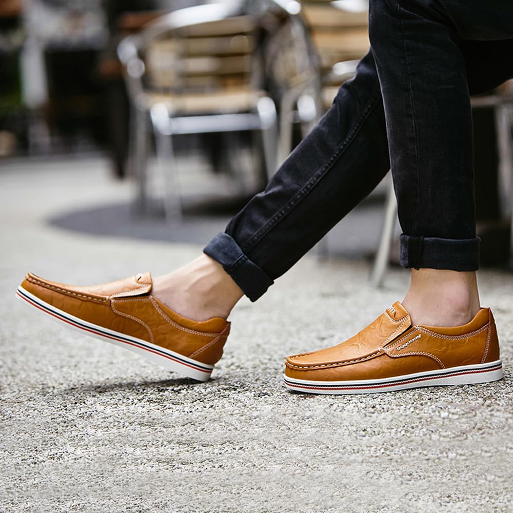 Mocasines de Conducción Casual para Hombres Brogue Negocios Calzado Cómodo Mocasín Deportivo Caminar Ligero