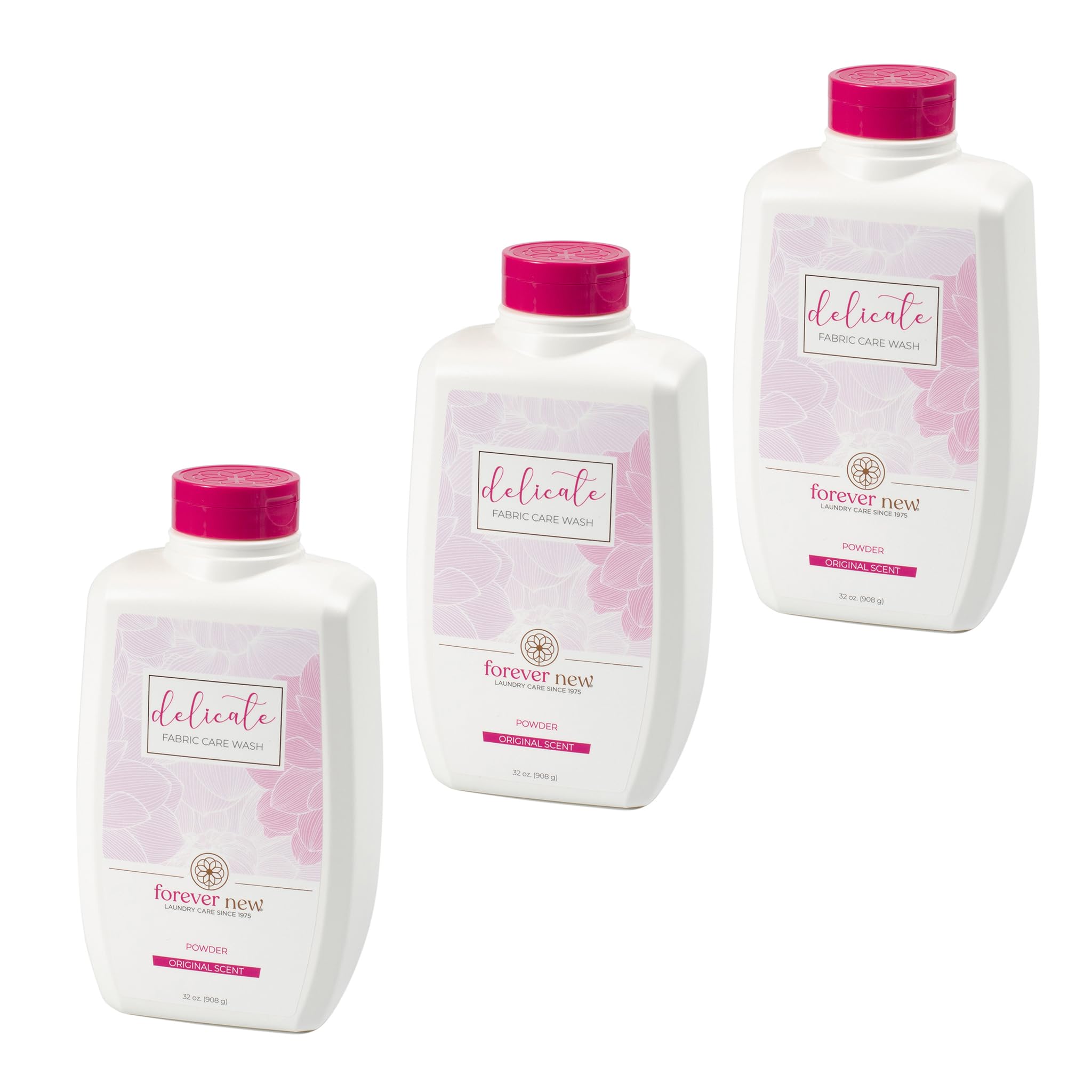 FOREVER NEW Delicate Hypoallergenic Laundry Detergent Powder - 150 to 192 Large Loads - Gentle washing detergent for Silk, Cashmere, Bra, Undergarments, Wool etc. - Original Scented - 32oz (3pack)
