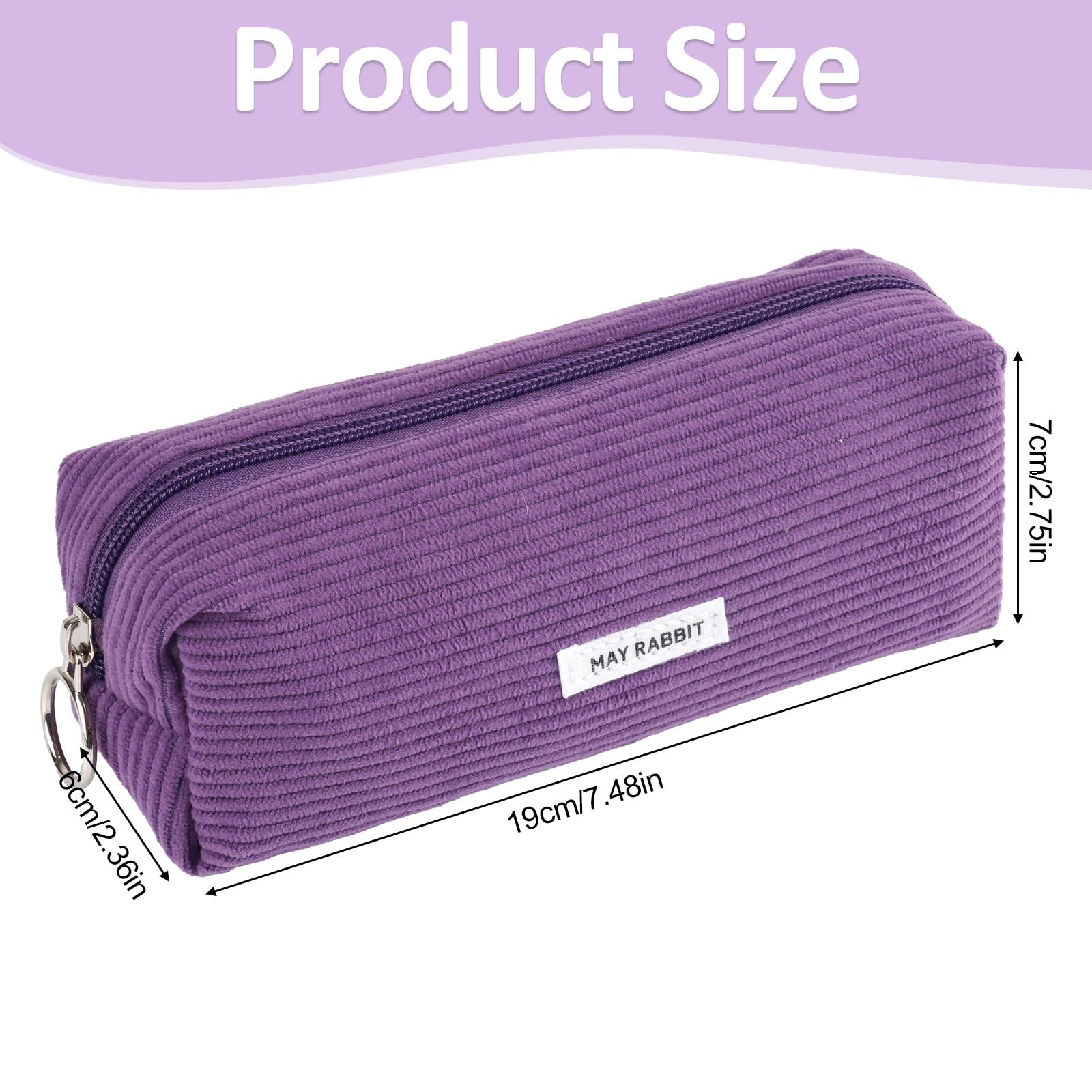 Deepton Pencil Case, Corduroy Cute Pencil Case, Pencilcase, Pen Pouch, Portable Stationery Pencil Bag, Makeup Bag - Image 2