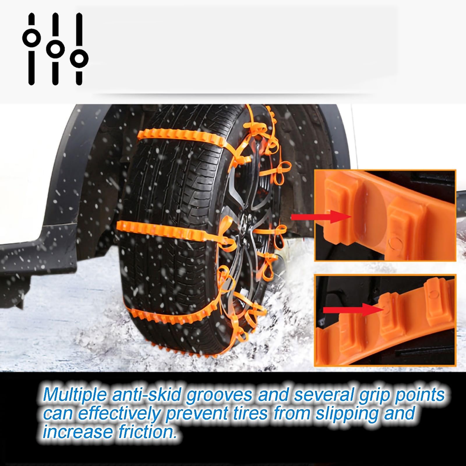 20 cadenas antinieve reutilizables for coche, cadenas for neumáticos de nieve, cadenas universales ajustables de emergencia portátiles for neumáticos de nieve for camionetas, cadenas de nieve for coch