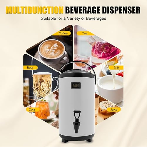 Miniatura 8 de Dispensador de bebidas aislado, dispensador térmico de bebidas frías y calientes de 12 litros3.17 galones, dispensador de bebidas calientes aislado