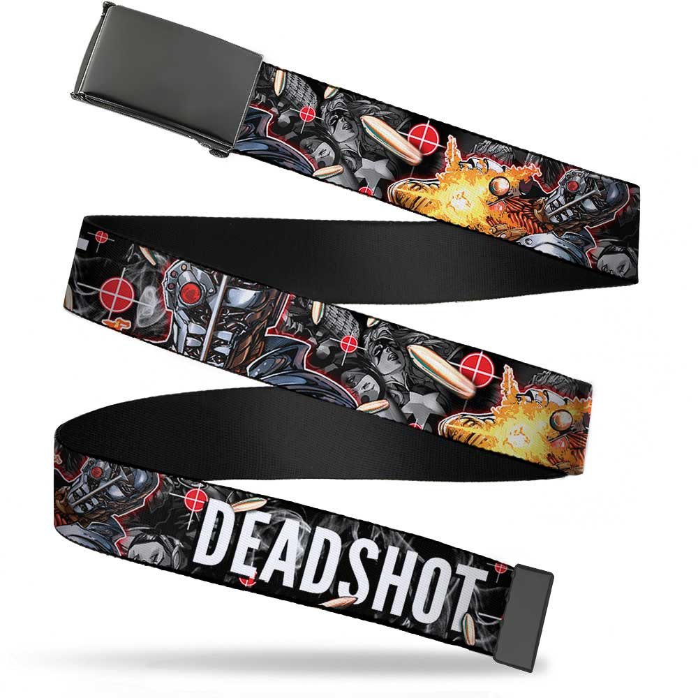 Buckle-Down Men's Web Belt Deadshot, Multicolor, 1.25