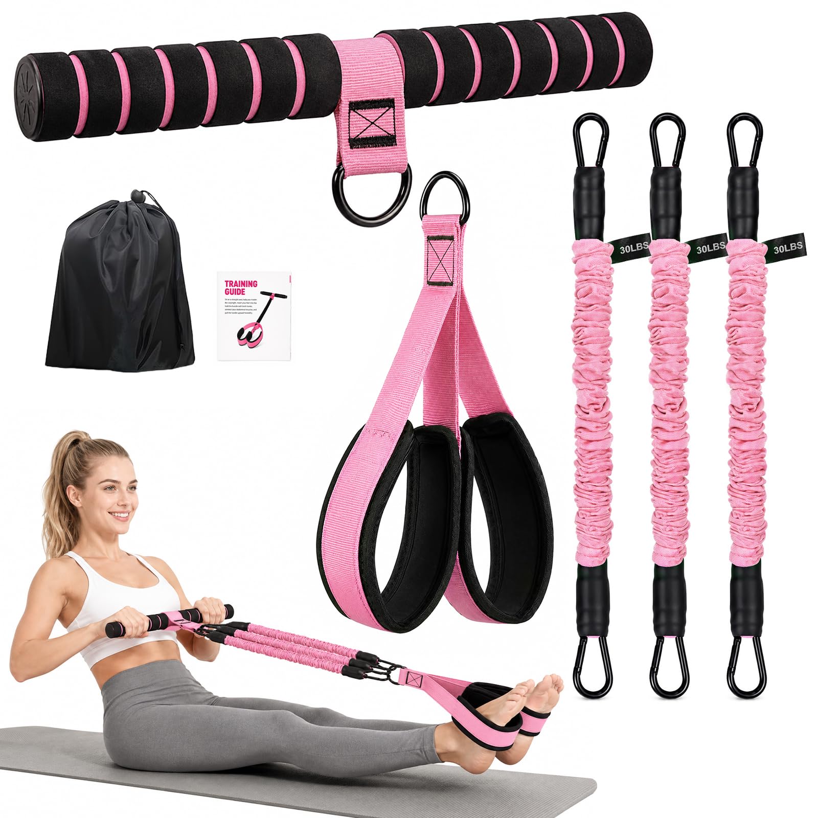 Pedal Resistance Band with Handle, Sit Up Exercise Equipment