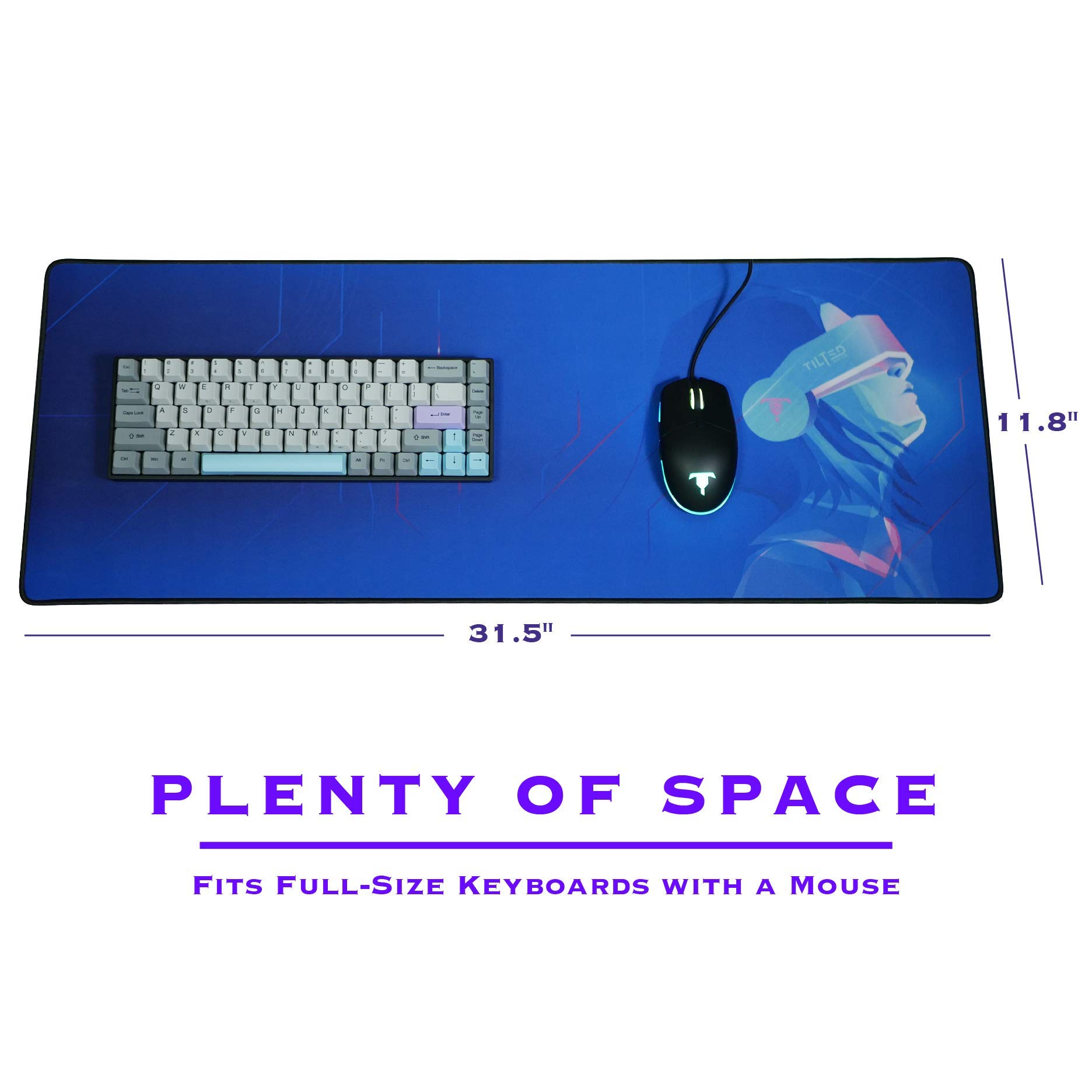Buy Tilted Nation RGB Headset Stand (White) + Extended Mouse Pad Large