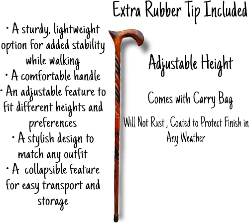 Miniatura 2 de Bastón de bastón para hombre, bastones de madera hechos a mano, la mejor madera para hombres y mujeres mayores de lujo plegable