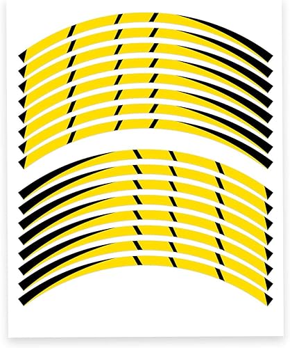 Miniatura 2 de KETABAO - Adhesivos para llantas (17.2in), diseño de rayas S01 para Yamaha YZF R6 R1 MT03 MT125 TRACER 700 MT09 FZ25 MT07 MT10 (amarillo)