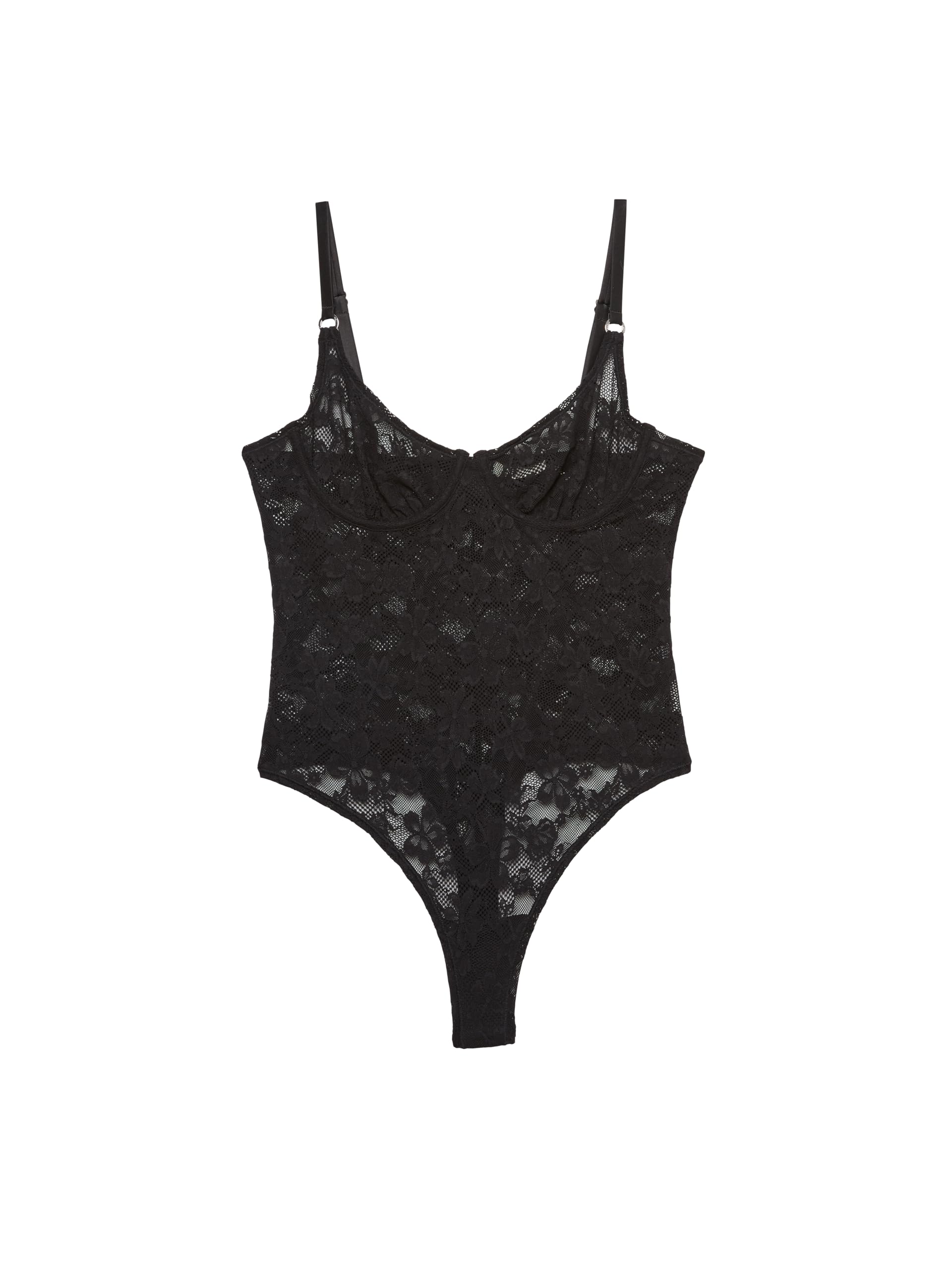 Fleur du Mal Women's Le Stretch Multifit Lace Thong Bodysuit