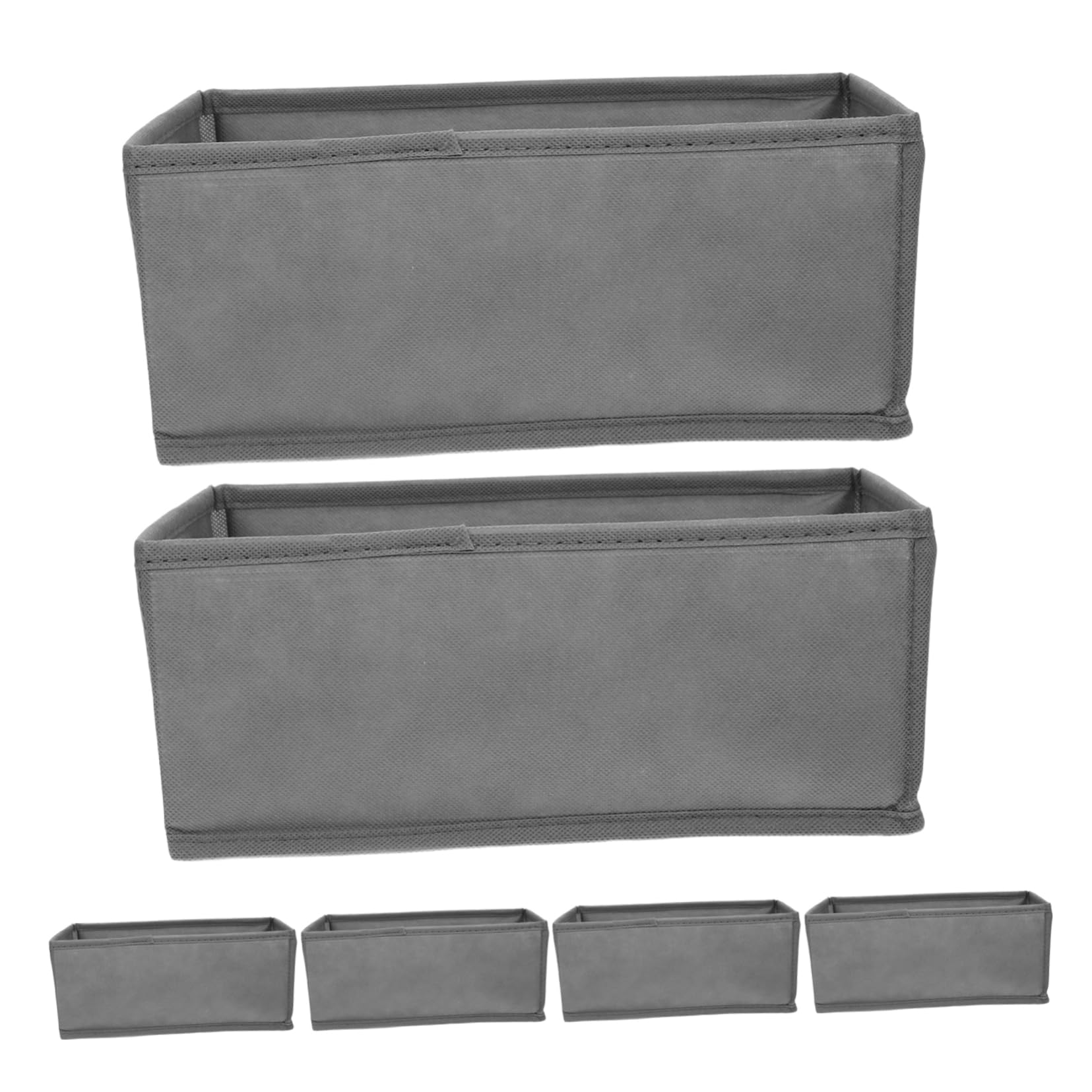 6 Stück Stoff Schubladenorganizer Unterwäsche Organizer Mit Separaten Fächern Grau Stabile Aufbewahrungsbox Für Kleiderschrank Kommode Und Badezimmer