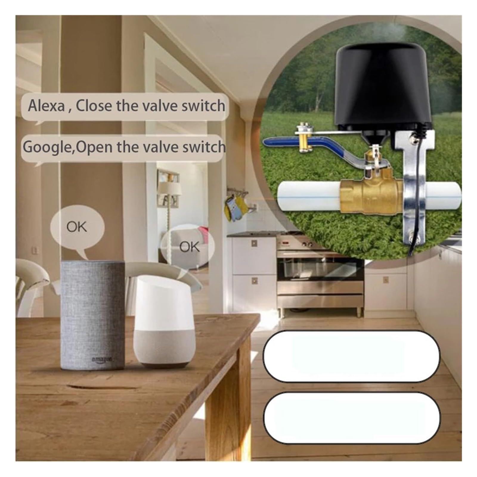 Zawór Wodny WiFi System Nawadniania Ogrodu Inteligentny Kontroler Kranu Zegar Sterowanie Głosem Zaworu Gazowego(S ZigBee Version)