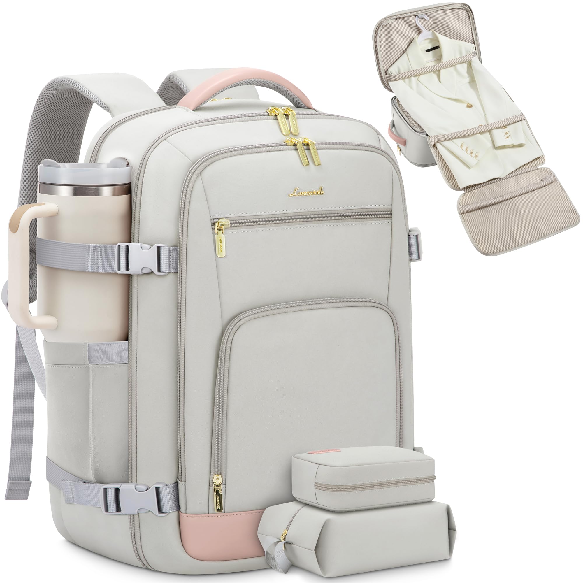 LOVEVOOK Travel Backpack Pink-Grey