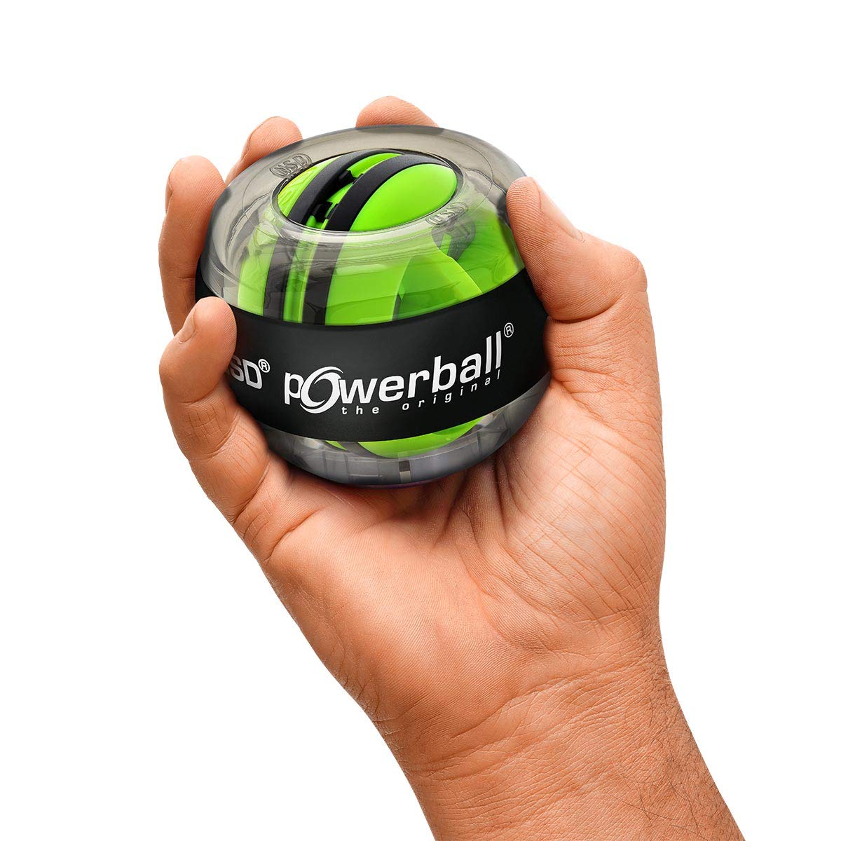 Kernpower, Powerball per allenamento braccia e mani, The Original Autostart Plus, Contagiri digitale Hand- Und Armtrainer Powerball The Original Autostart Plus Digitalem Drehzahlmesser , Bianco (grau transparent)