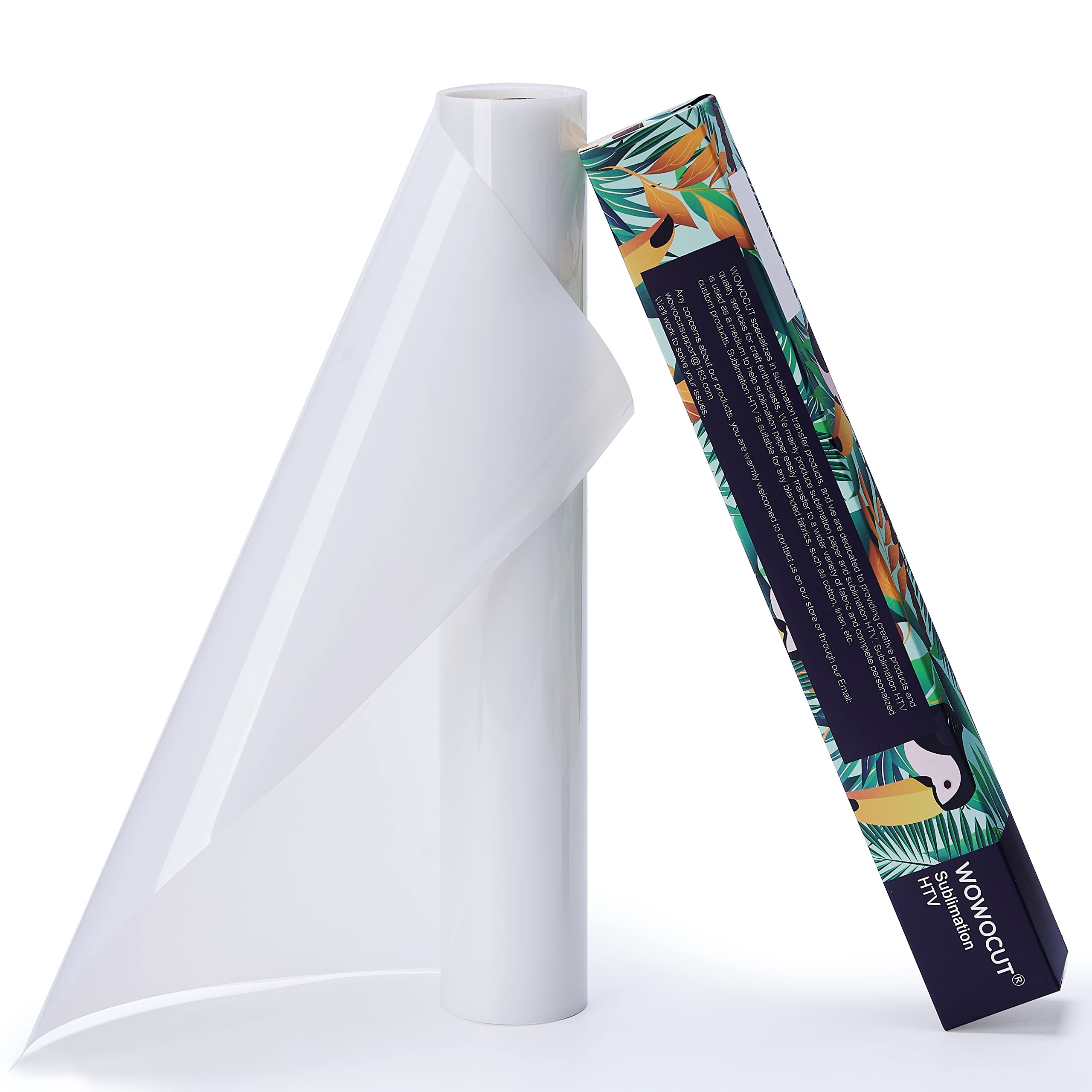 Clear HTV Vinyl for Sublimation - 12" X 6FT Sublimation Vinyl Heat Transfer for Light-Colored Cotton Fabric - Matte, Long Lasting, Bright Colors, Non-Fading