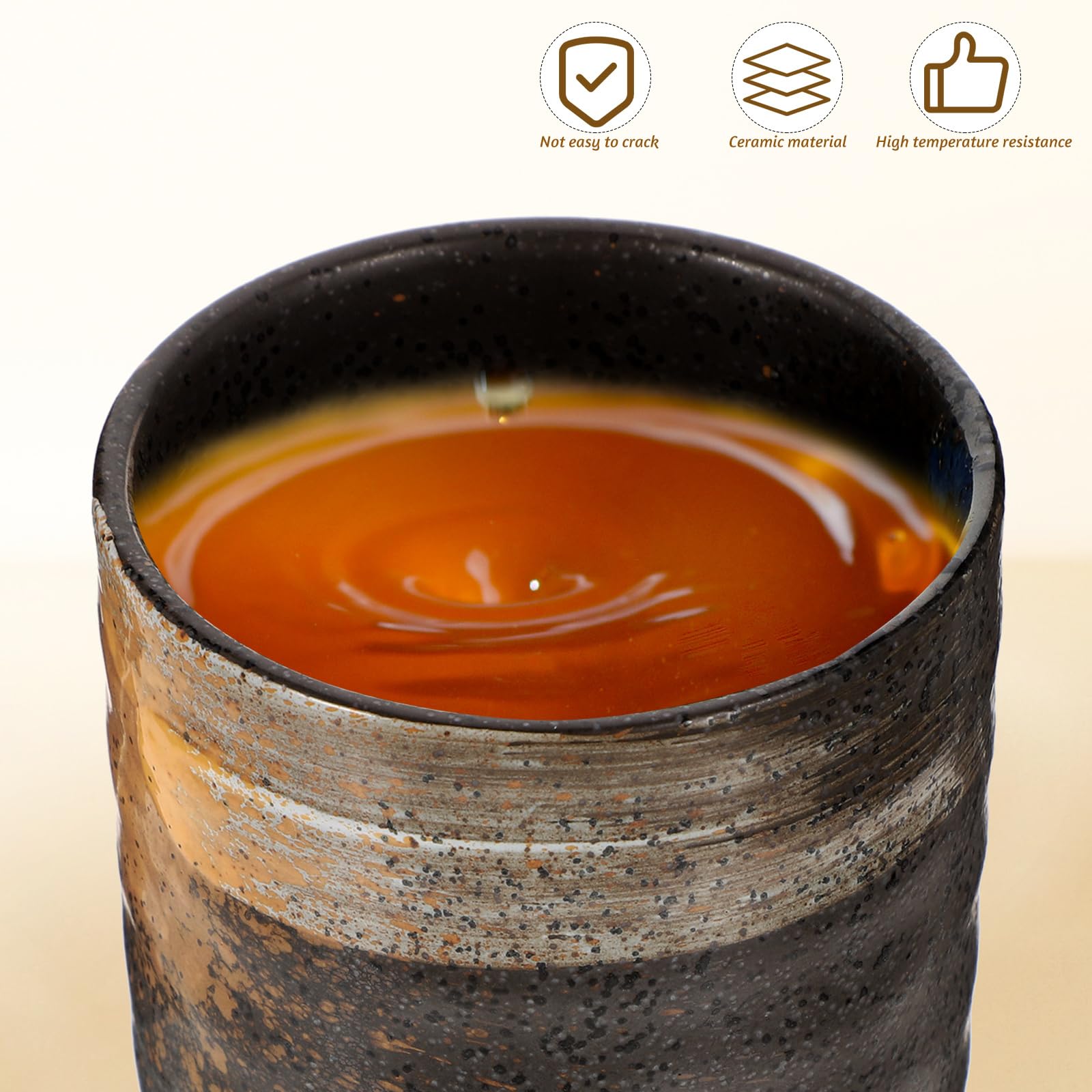 PRETYZOOM Japanische Teetasse Handbemalt Retro Stil 3.94X2.95 Zoll Keramik Tee Tasse Für Teezeremonie Zuhause Büro Teehaus Geschenk