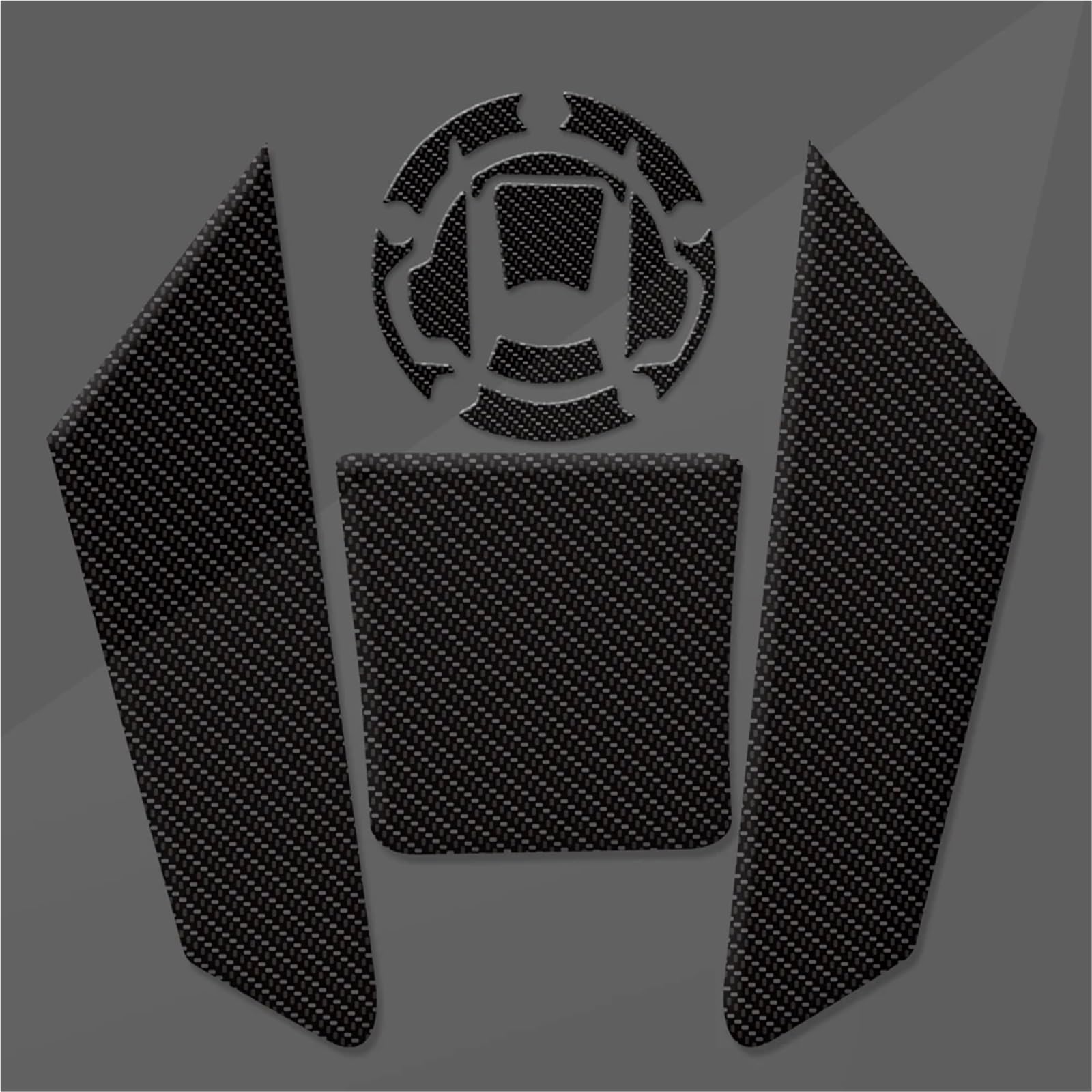 Protezione adesiva Moto Rilievo Del Carro Armato Della Protezione 3D Nero In Fibra Di Carbonio Lisca Pesce Decalcomania Per CFMOTO 450MT 450 MT 2024(Black)