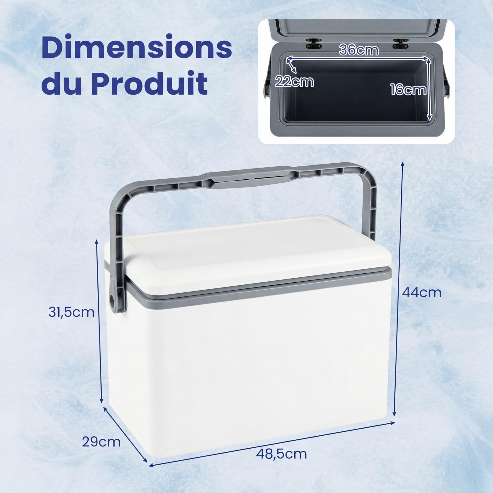 COSTWAY Glacière Isotherme Portable 12 L avec Poignée Ergonomique, Glacière Rigide Mobile Moulée par Injection, Étanche Gardant la Glace 3 Jours pour Camping, Pêche
