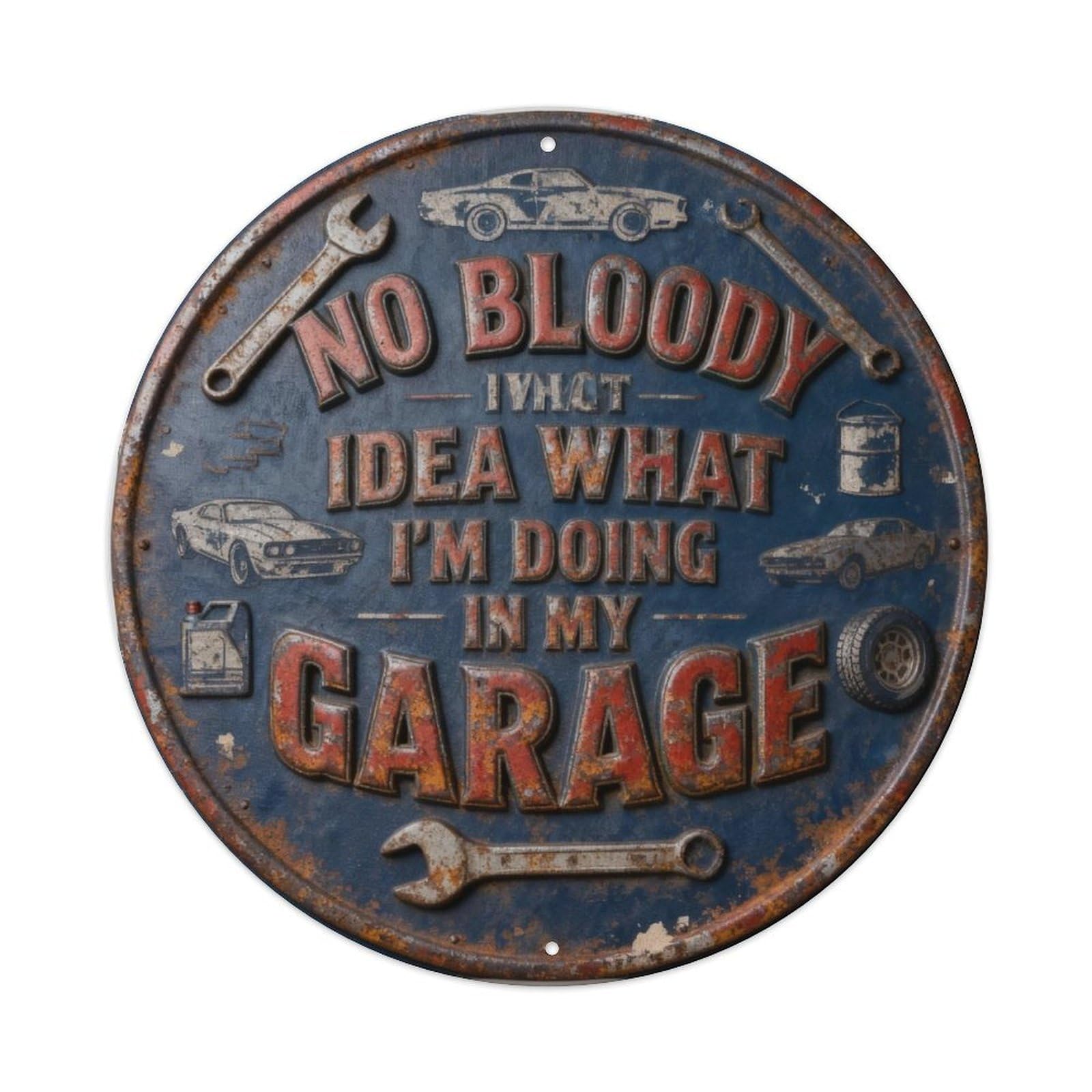 NO BLOODY IDEA WHAT Metal Tin Sign Plaque