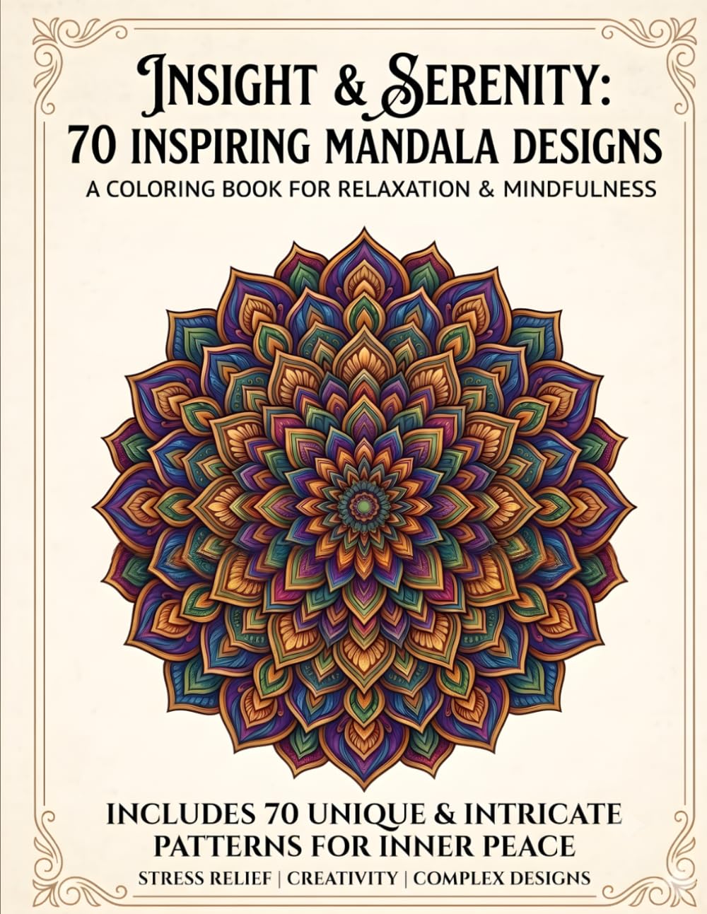 Insight & Serenity Mandala Coloring Book: 70 INSPIRING MANDALA DESIGNS A COLORING BOOK FOR RELAXATION & MINDFULNESS