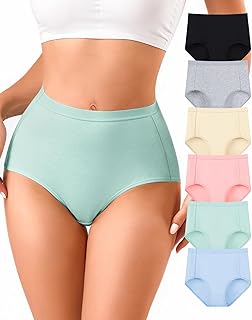 High Waisted Panties Women's Cotton Underwear Full Coverage Briefs Soft ...