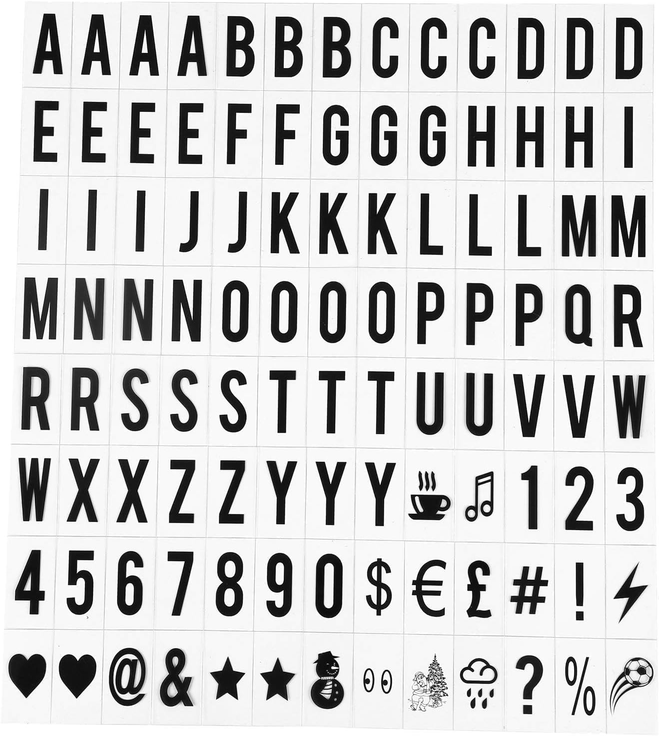 104Pcs Black LED Lightbox Letter Replacements, Removable Number Classroom Decor for Bulletin Boards, School Poster Displays, DIY Crafts (65x35mm)