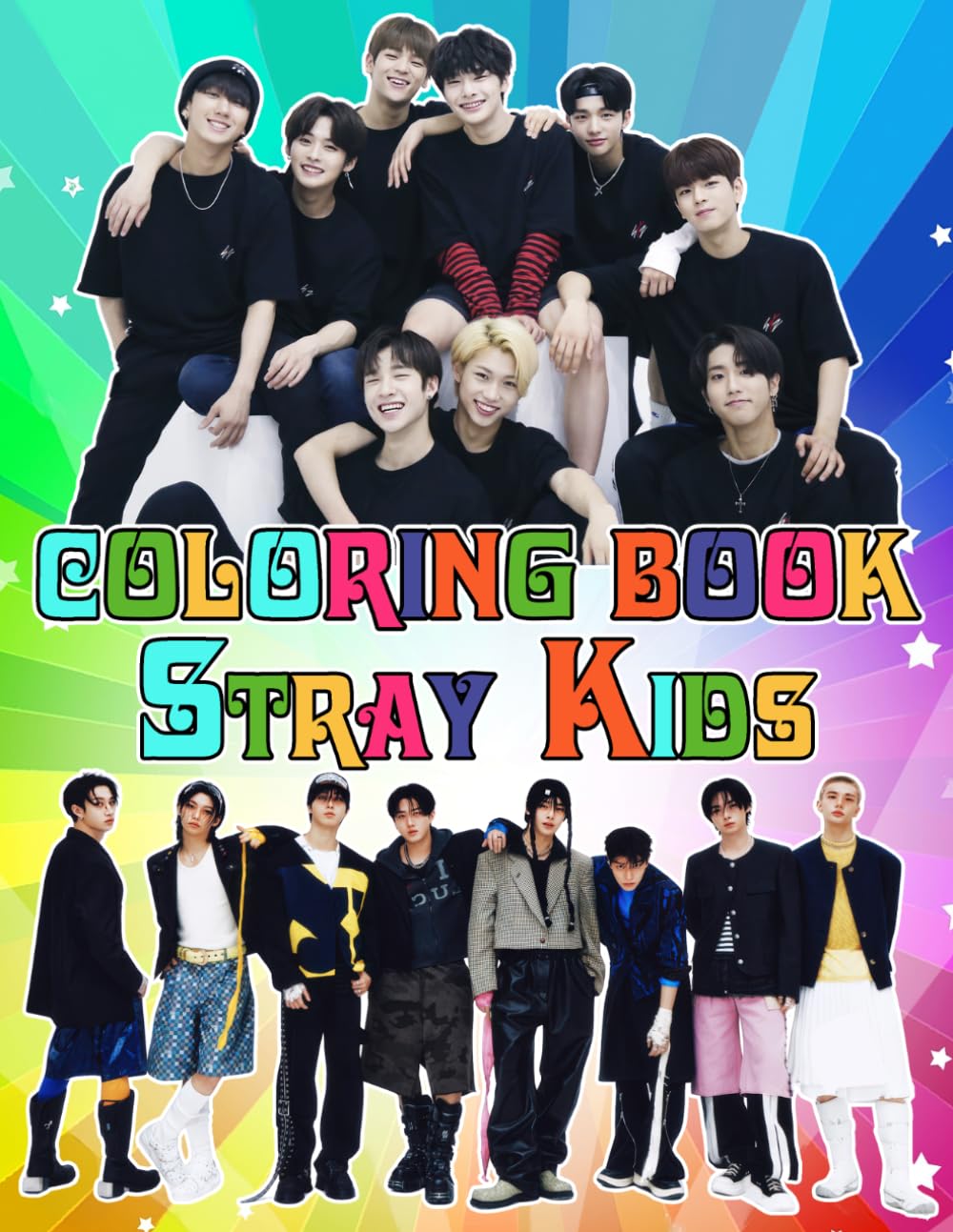 Stray-Kids Coloring Book for Fan Teens Girls Boys Kids Students: Cute Coloring Pages Illustrations For Adults To Chill, Unwind, And Relieve Stress