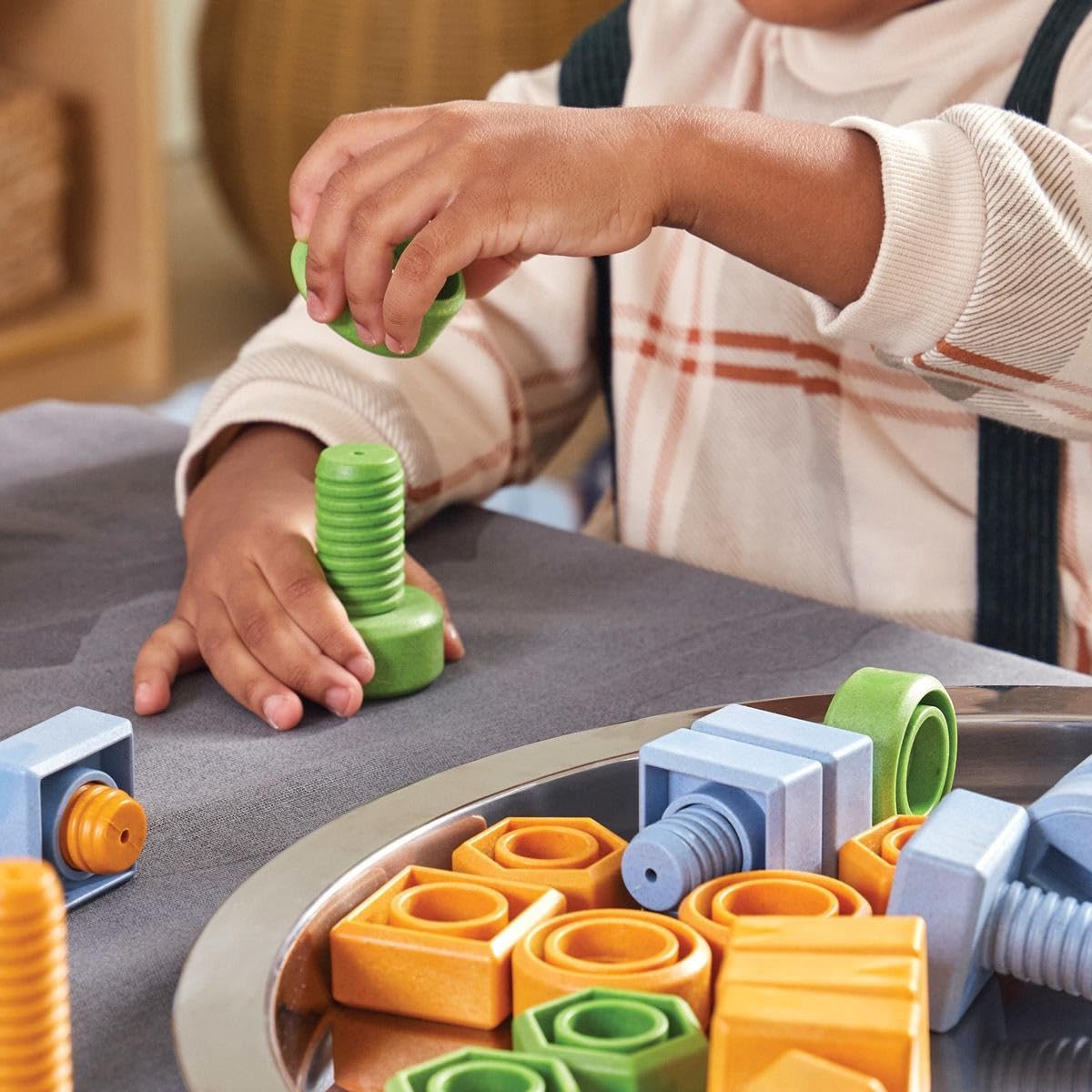 Kaplan Early Learning Twisty Tools Nuts and Bolts Set - 84 Pieces, Engineering STEM Learning Toy for Toddlers/Preschoolers, Ages 18+ Months