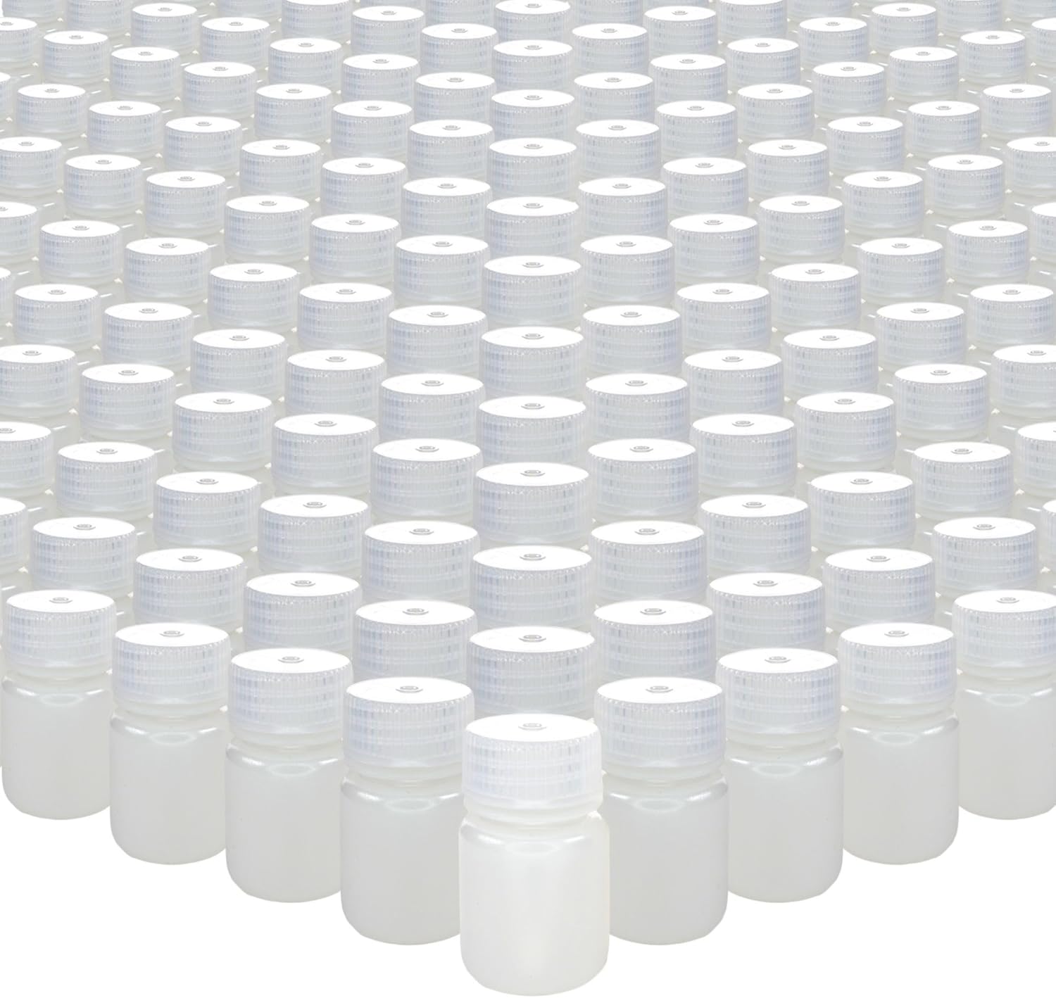 EISCO - Bulk Pack of 1000, 30mL Wide Mouth HDPE Reagent Bottles with Polypropylene Caps, Non-Sterile, Lab Containers for Chemicals and Samples, -100 to 120°C Temperature Range