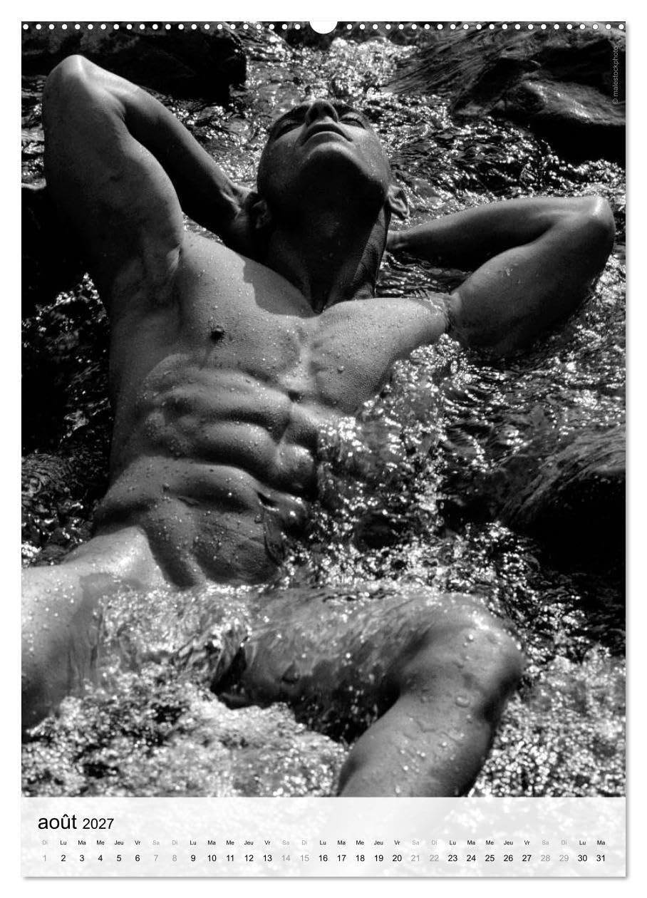 contrastes hommes (Calendrier mural haut de gamme 2027 DIN A2 horizontal), CALVENDO calendrier mensuel: Calendrier mensuel avec 13 photos en noir et blanc avec du nu artistique masculin