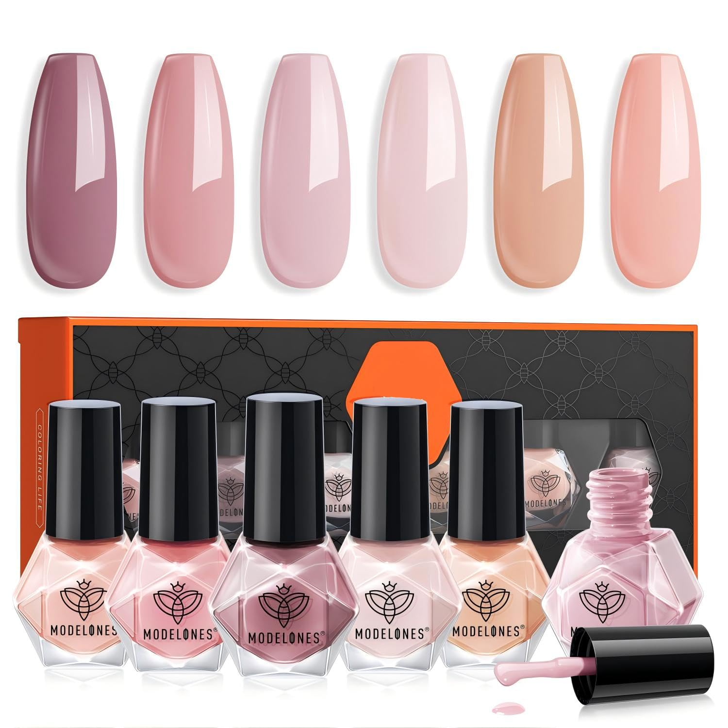 Nail Polish Set 6 Colors Neutral Nude Pink Fall Winter Quick Dry Mini Finger Bulk Manicure Kit Diy Nail Art Home Salon Gifts For Women Girls