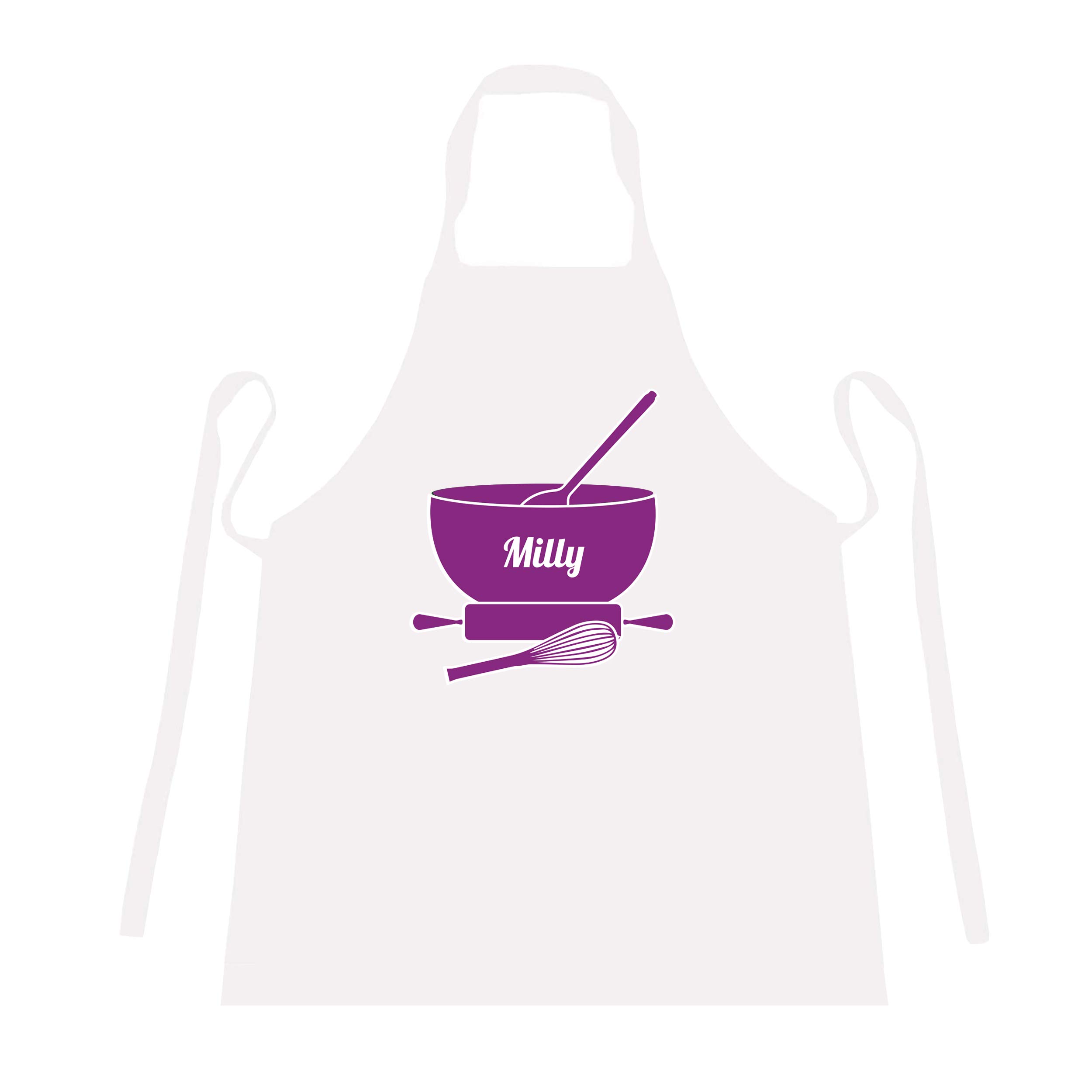 cookify Personalised Apron ‘Modern Cook’ – Quality, Kids Apron, Aprons for Men, Women, Baking Apron (8-10 years 64cm x 48cm, Purple)
