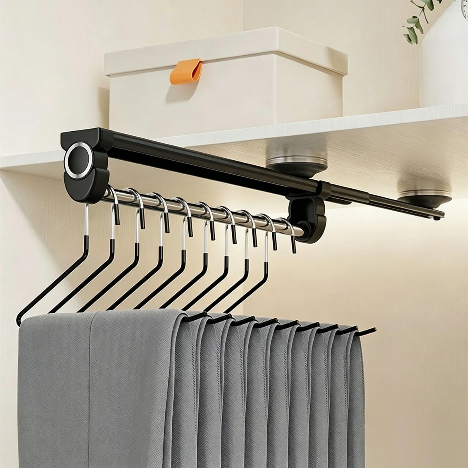 Adjustable Closet Rod, Tension Closet Rod, Drill-Free, Pull-Out Design, Trace-Free Installation, Suitable for Bathrooms, Balconies, and Wardrobes(30cm/11.8in)