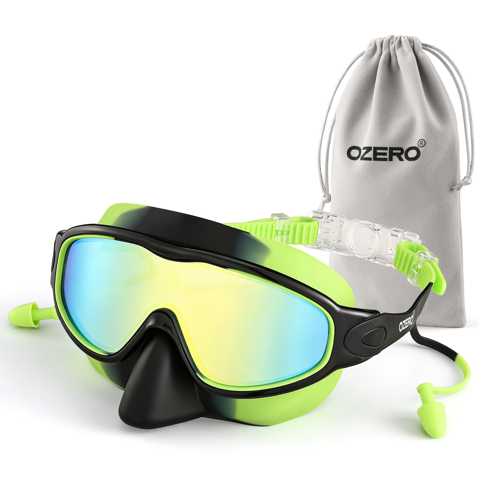 OZERO Kids Swimming Goggles: Nose Cover & Earplugs, Anti-Fog UV Protection
