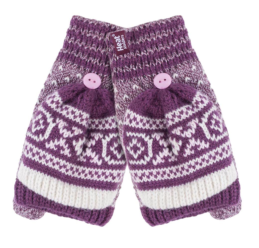 Heat Holders Women's Rose (Stockholm) - Warm Fairisle Patterned Thermal Fingerless Winter Mittens Converter Gloves (One Size, )